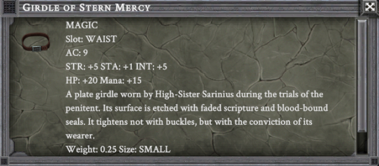 GIRDLE OF STERN MERCY item card